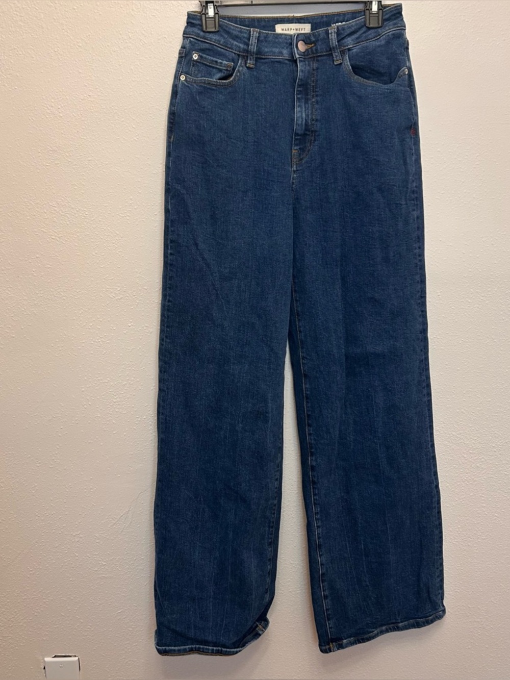 Warp + Weft Wide Leg Medium Wash High Rise Jeans